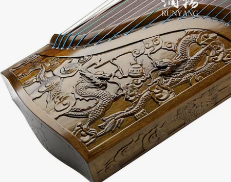 【润扬民乐】正宗金丝老楠木深雕九龙古筝 有...