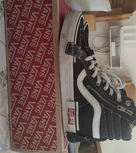 VANS sk-8 黑白解构 高帮 45码...