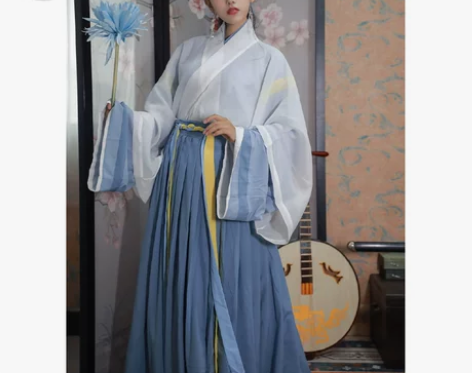 五五年汉服 霜降.秋焚 晋制交领齐腰襦裙男...