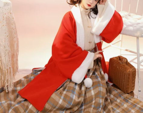 裳云兮原创（如意）明制汉服女套装汉元素格子...