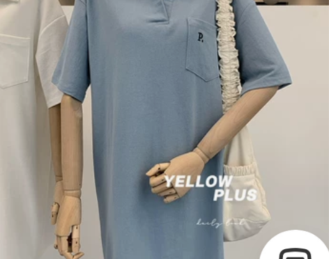 运动风小p刺绣T恤连衣裙2021夏季新款休...