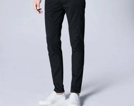 男士裤子修身小脚秋冬洗水长裤收腿显瘦纯棉弹...