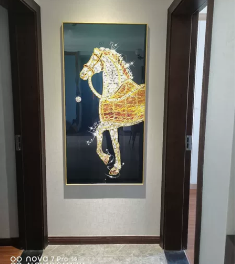 金属拉丝边框晶瓷晶钻立体工艺画!70宽14...