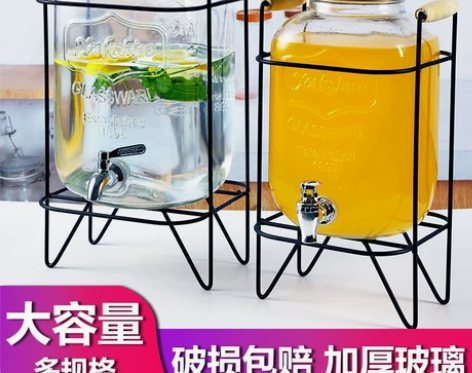 可乐桶容器泡酒玻璃瓶带龙头饮料桶柠檬果汁罐...