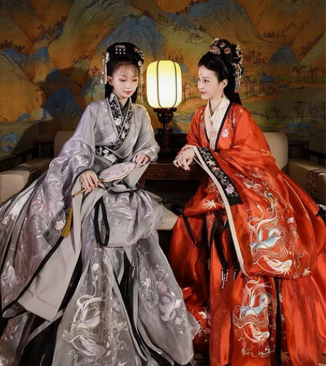 衔泥小筑 汉服 四美 西施 灰色晋制 齐腰...