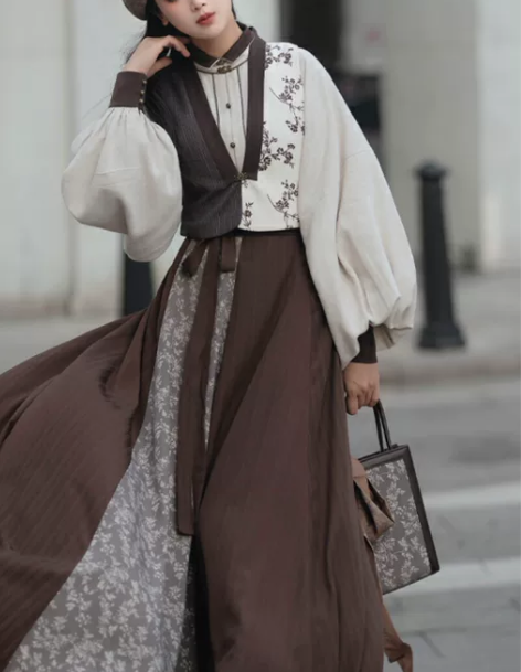 汉服拟梦 晚来秋 英伦风文艺汉元素立领上衣上