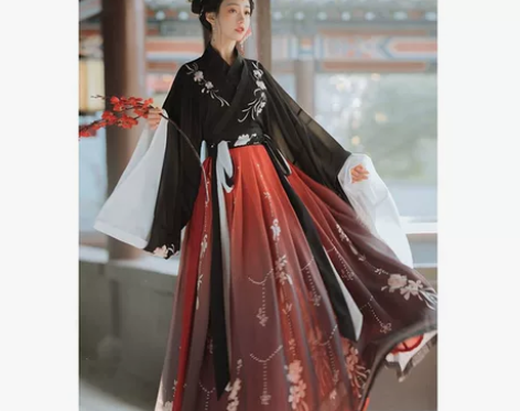 桔屿 梧桐落 齐腰红黑大袖汉服 新旧程度 ...