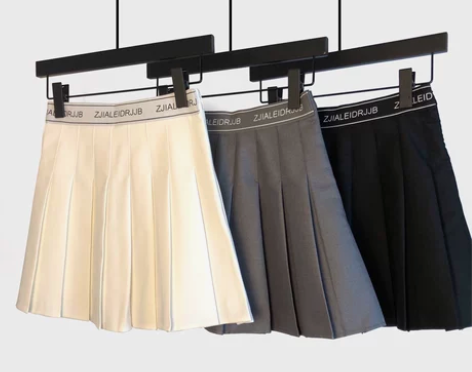 春夏日系百褶裙显瘦防走光高腰字母a字半身裙...