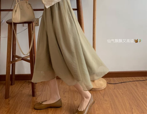 CHICHI百搭不显胯高级感半身裙仙女纱裙...