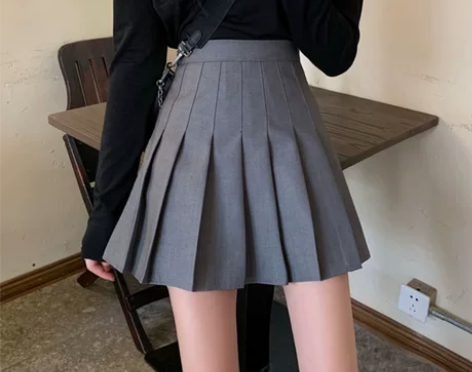 灰色百褶裙西装半身裙子女2022年新款夏季...