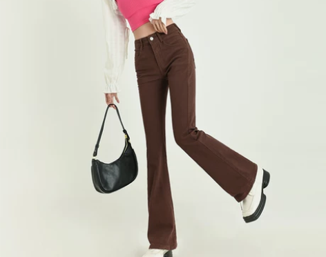 RJVO牛仔裤女高腰新款潮ins显瘦加长弹...