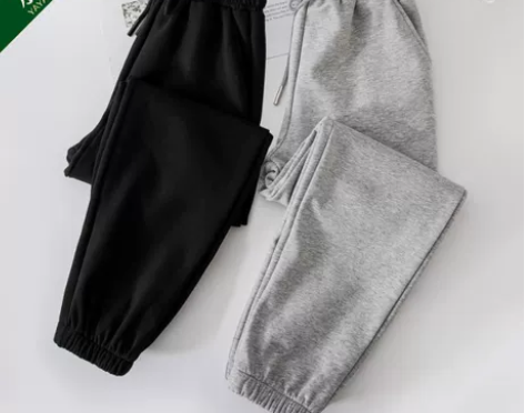 运动裤女裤宽松束脚裤2021年春秋新款高腰...