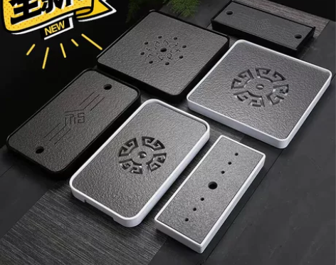 全新 简约乌金石干泡茶盘 颜色分类：黑色、...