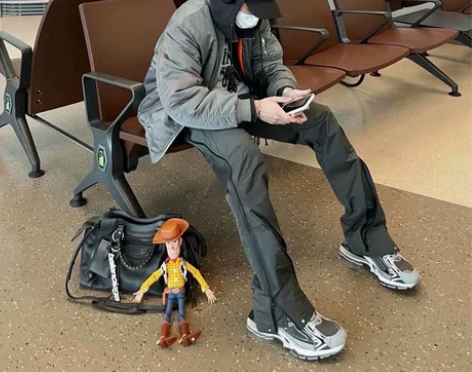 far archive美式尼龙压胶拉链裤高...