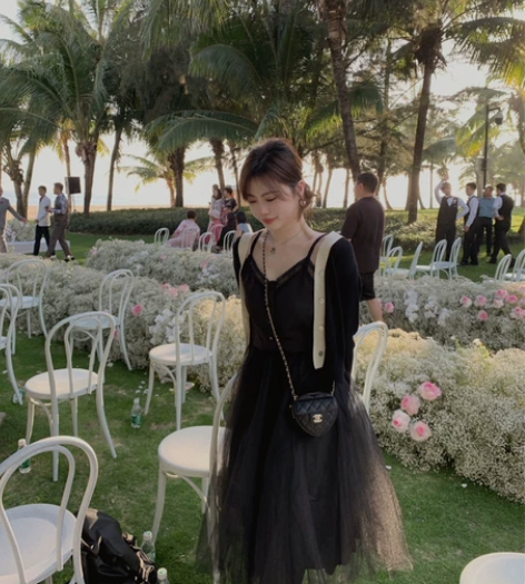 ASM ANNA◆黎香黑茶裙~仙气黑色吊带...