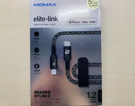 Momax苹果PD快充线MFI认证数据线充...
