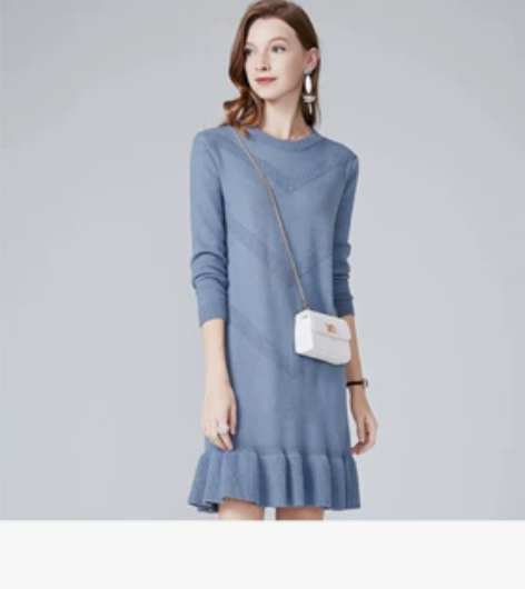 唯品会晚白家的圆领荷叶裙，八成新便宜处理了...