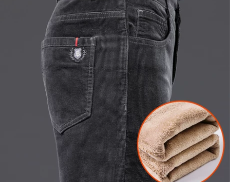 秋冬款灯芯绒裤子男士冬季外穿加绒条绒男裤爸...