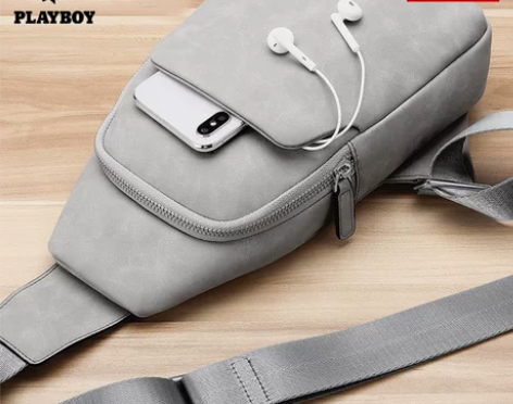 花花公子男士胸包2018新款韩版休闲男包单...