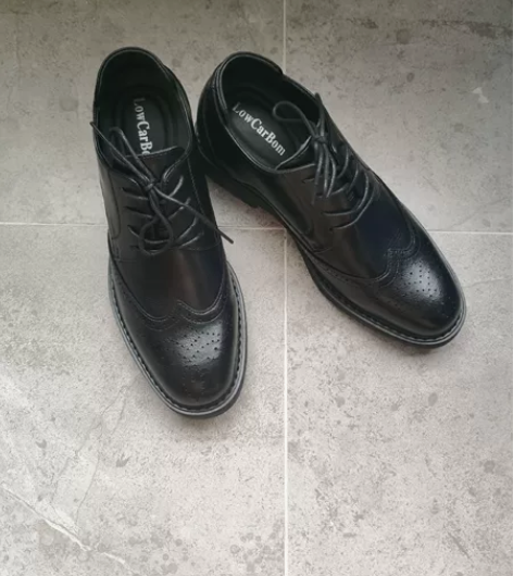 布洛克内增高皮鞋8cm男士隐形增高鞋男透气...