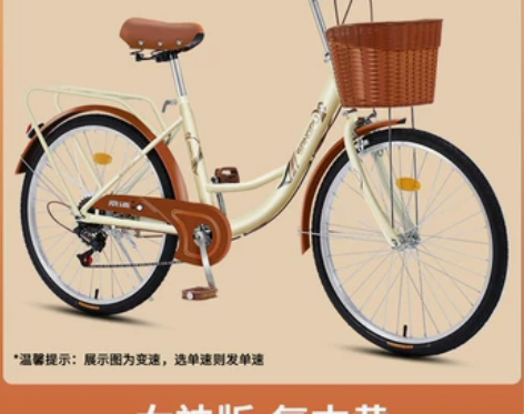 自行车女款通勤轻便实心胎单车女士代步24寸...