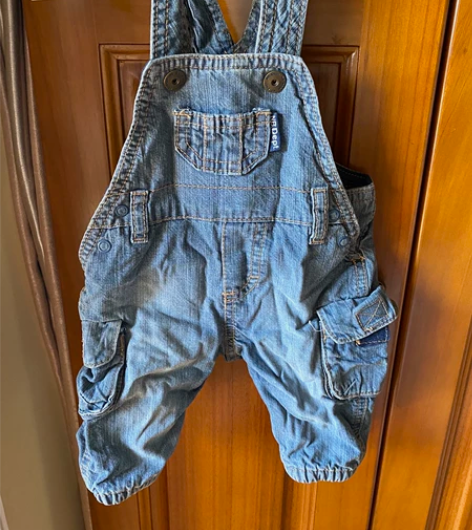 婴儿背带牛仔裤毛绒玩具公仔布娃娃衣服 HM...