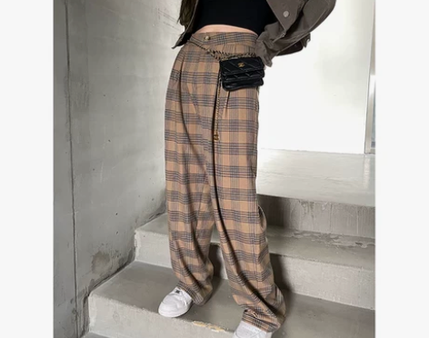 红人馆休闲裤女春秋季2021年新款宽松直筒...