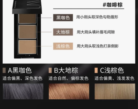 小猪姐姐！unny三色眉粉眼影修容三合一仿...