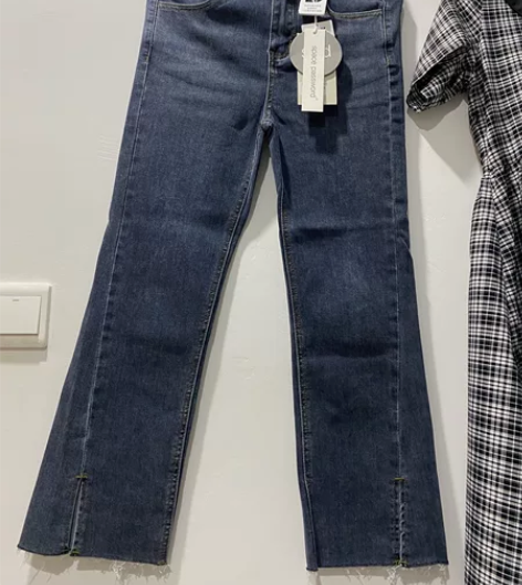 微喇叭裤女垂感长裤2023新款弹力牛仔裤显...