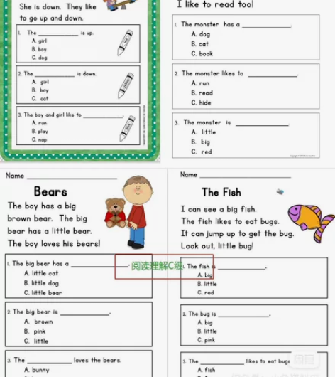 小学英语123456年级阅读专项训练，从入...