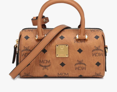 【狂欢价】MCM女士涂层帆布配皮手提单肩斜...