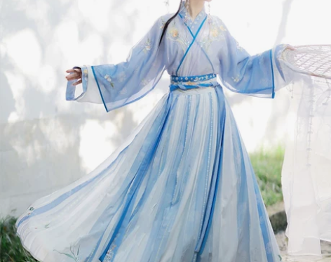 溪风汉服女正品原创中国风晋制交领齐腰褶裙魏...