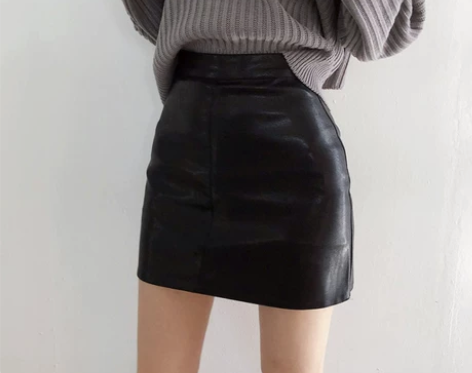 【礼遇价】黑色小皮裙半身裙秋季高腰pu包臀...