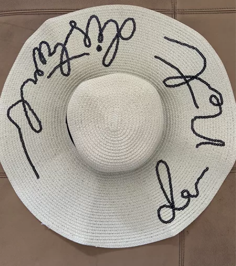 度假风米白色遮阳草帽 全新包邮不刀