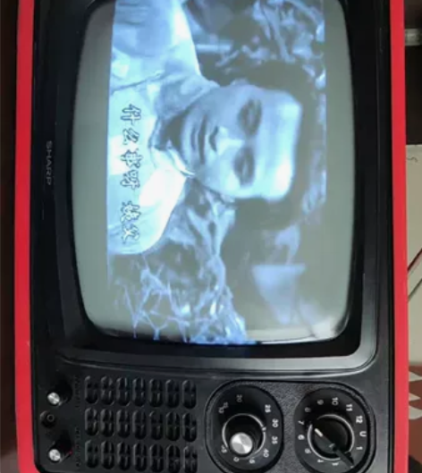 成色很好的12寸夏普黑白电视机，视频图像闪...