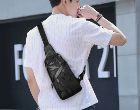 帆布胸包男士包包单肩包斜挎包休闲运动201...