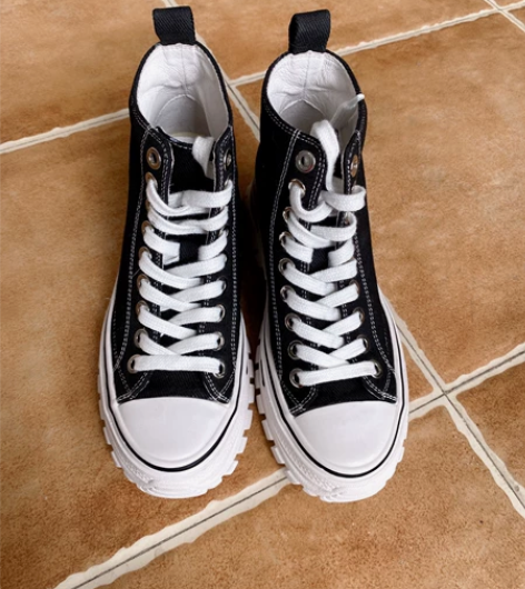 猫本喵小码女鞋313233内增高高邦帆布鞋...