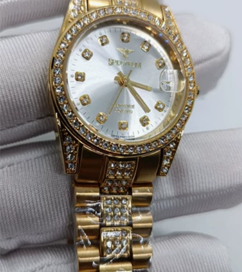 劳力士款电镀22K金表，钻石女款，表壳外径...