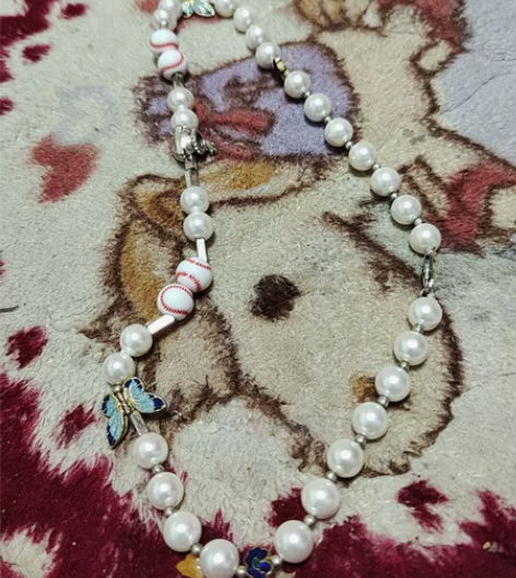 蝴蝶棒球狗头珍珠项链60cm 感兴趣的话点...