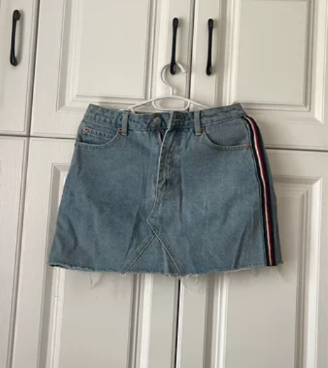 复古辣妹夏显高牛仔半身裙包臀裙 L码 全新...