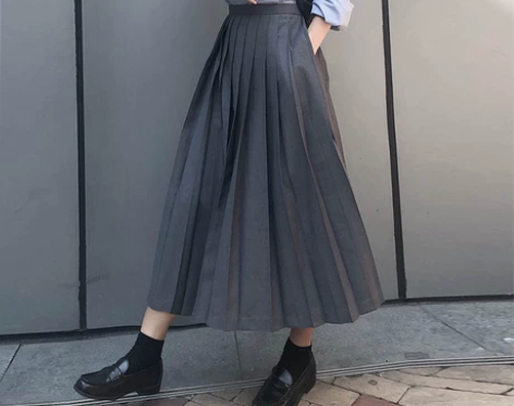 百褶大摆裙a字伞裙长裙22春夏高腰高温压褶...