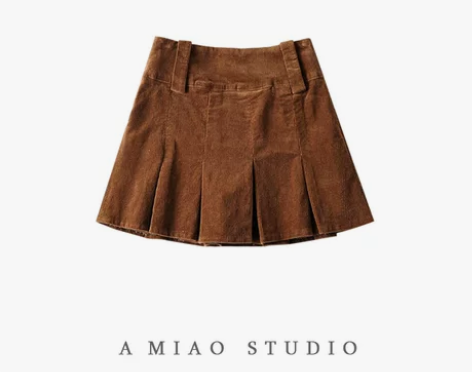 美式复古防走光高腰半身裙秋冬新款女灯芯绒A...