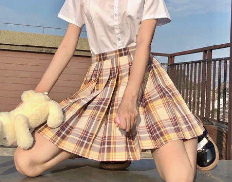 出山吹jk制服裙日系学院风百褶裙子校供格裙...