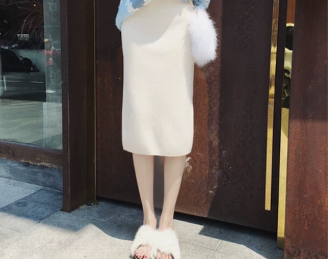 针织包臀裙开叉显瘦一步裙港味半身裙子中裙女...