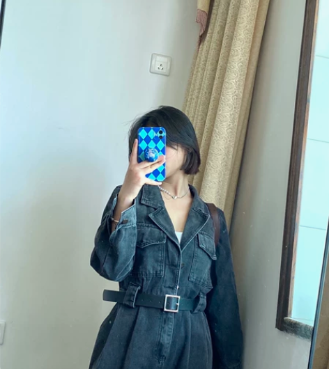 欧货高端工装牛仔连体裤女2022年春秋高腰...