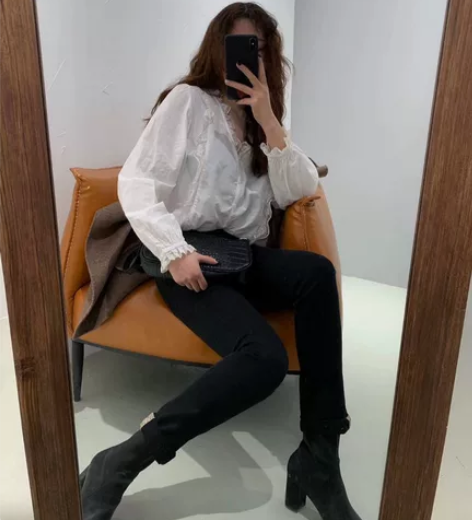 全新Burberry弹力卷边牛仔铅笔裤 可...