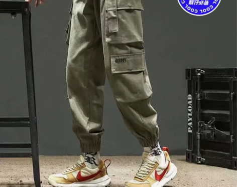 ins港风宽松工装裤子男学生秋冬季青少年潮...