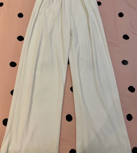 白色毛巾阔腿裤，125斤以内都能穿，只穿过...