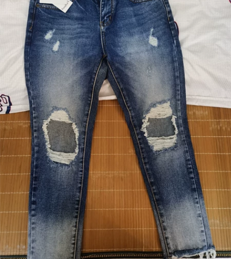 破洞牛仔裤女夏薄2022新款ins潮乞丐港...
