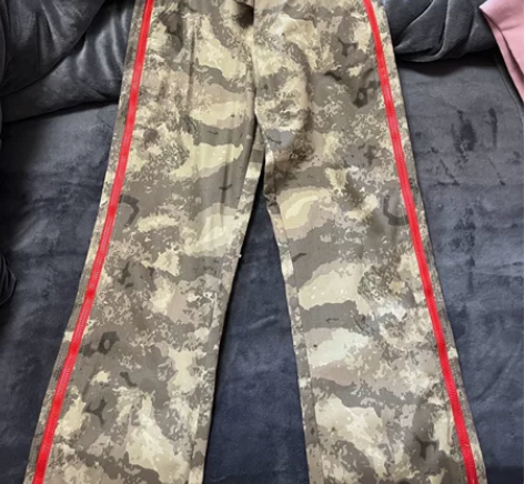 MNVZ夏季美式迷彩工装牛仔裤女设计感拉链...